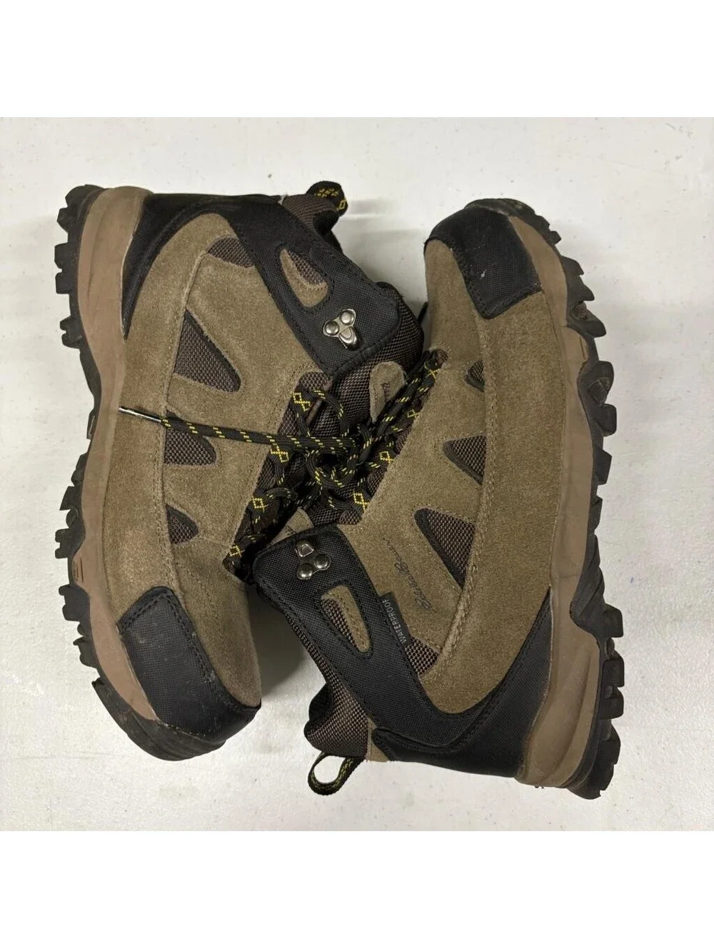 Eddie Bauer Brighton Mens 10.5 M Brown Suede Leather Waterproof Hiking Boots